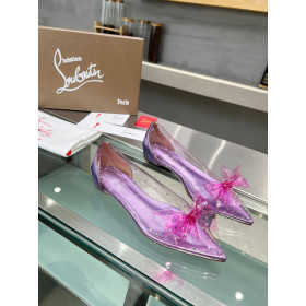 Christian Louboutin Jelly Strass Flats Pvc Iridescent Nappa Leather And Strass Parme