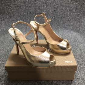 Christian Louboutin Jenlove Alta Pumps 120mm Metallic Leather Platine