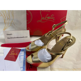 Christian Louboutin Jenlove Alta Pumps 120mm Metallic Leather Platine