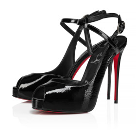 Christian Louboutin Jenlove Alta Pumps 120mm Patent Vog Leather Black