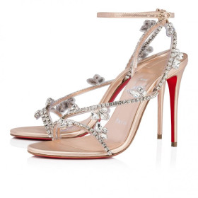 Christian Louboutin Joli Queen 100 Mm Sandals Iridescent Leather Leche