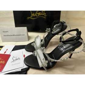 Christian Louboutin Joli Queen Embellished Sandals 100mm Black