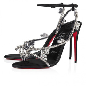 Christian Louboutin Joli Queen Embellished Sandals 100mm Black