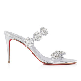 Christian Louboutin Just Jewel 85 Mm Sandals Tpu And Specchio Leather Crystal