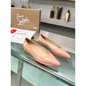 Christian Louboutin Kate Ballerina Flats Patent Leather Nude