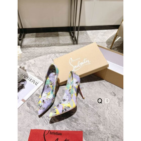 Christian Louboutin Kate Pumps 100mm Graphic Printed Patent Leather Purple