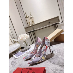 Christian Louboutin Kate Pumps 100mm Graphic Printed Purple Patent Leather