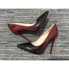 Christian Louboutin Kate Pumps 100mm Patent Leather Black Red