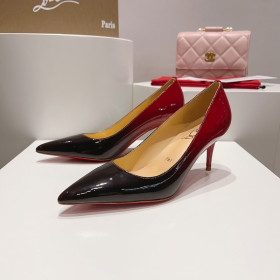 Christian Louboutin Kate Pumps 60mm Patent Leather Black Red
