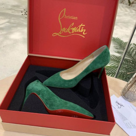 Christian Louboutin Kate Pumps Veau Velours Green