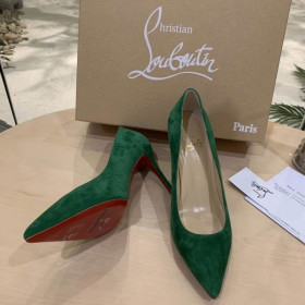 Christian Louboutin Kate Pumps Veau Velours Green