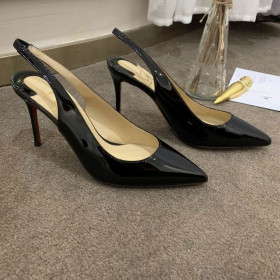 Christian Louboutin Kate Sling Pumps 80mm Patent Leather Black
