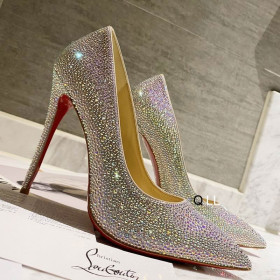Christian Louboutin Kate Strass Degrade Pumps 100mm Suede Multicolor