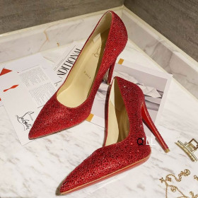 Christian Louboutin Kate Strass Degrade Pumps 100mm Suede Red