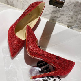 Christian Louboutin Kate Strass Degrade Pumps 100mm Suede Red