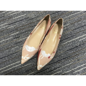 Christian Louboutin Kraft PVC Ballalla Flats Leather Beige