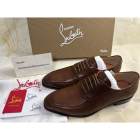 Christian Louboutin Lafitoch Oxfords Calf Leather Havane Brown