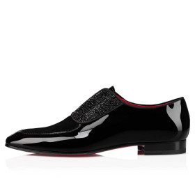 Christian Louboutin Lafitte On Strass Oxford Patent Calf Leather Black