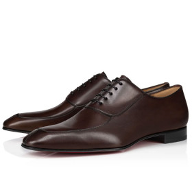 Christian Louboutin Lafitte Oxford Patinated Calf Leather Brown