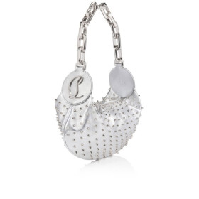 Christian Louboutin Le 54 Chain Bag Nappa Leather And Spikes Silver