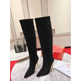 Christian Louboutin Lipbotta Knee-high Boots 100mm Suede Black