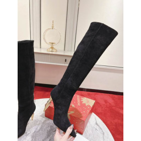 Christian Louboutin Lipbotta Knee-high Boots 100mm Suede Black