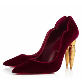 Christian Louboutin Lipchick Pumps 100mm Velvet Red