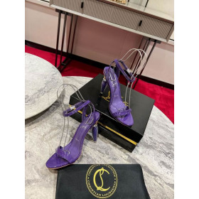 Christian Louboutin Lipgloss Queen Sandals 100mm Patent Leather Purple
