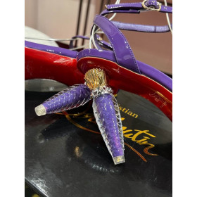 Christian Louboutin Lipgloss Queen Sandals 100mm Patent Leather Purple