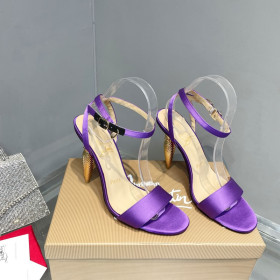 Christian Louboutin Lipqueen Sandals 100mm Satin Purple