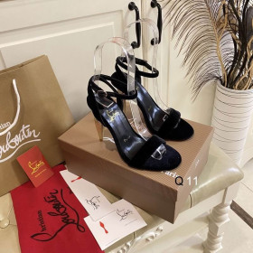 Christian Louboutin Lipqueen Sandals 100mm Velvet Black