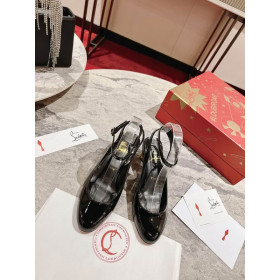 Christian Louboutin Lipsita Jane Patent Leather Mary Jane Pumps 55 Black