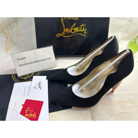 Christian Louboutin Lipstrass Cr&Atilde;&ordf;Pe Crystal-Embellished Pumps 100MM Fabric Black