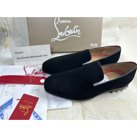 Christian Louboutin Loafers Marquees Black/gold 1n Velvet