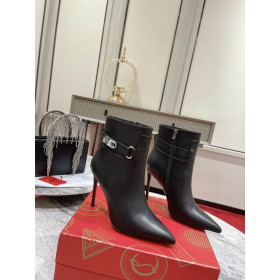 Christian Louboutin Lock So Kate Ankle Boots 100mm Calf Leather Black