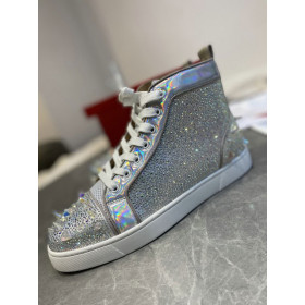 Christian Louboutin Lou Pik Pik 2 Orlato Sneakers Strass Embellished Silver