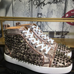 Christian Louboutin Lou Pik Pik Sneakers Snake Printed And Spikes Multicolor