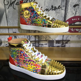 Christian Louboutin Lou Spike Orlato High-top Sneakers Leather Multicolor
