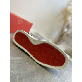 Christian Louboutin Lou Spikes Orlato Flat Patent Leather Multicolor