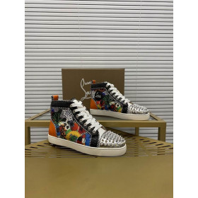 Christian Louboutin Lou Spikes Orlato Flat Sneakers Multicolor