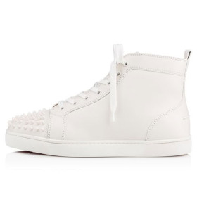 Christian Louboutin Lou Spikes White/white Leather