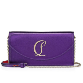 Christian Louboutin Loubi54 CL Monogram Clutch Purple