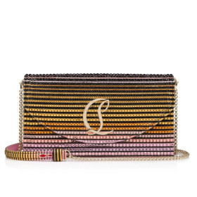 Christian Louboutin Loubi54 Clutch Aftersun Printed Crepe Satin And Strass Multicolor