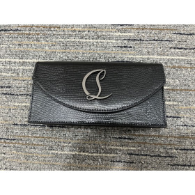 Christian Louboutin Loubi54 Clutch Embossed Leather Black