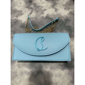 Christian Louboutin Loubi54 Clutch Nappa Leather Blue
