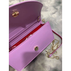 Christian Louboutin Loubi54 Clutch Nappa Leather Lilac