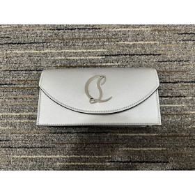 Christian Louboutin Loubi54 Clutch Nappa Leather Silver