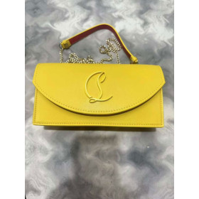 Christian Louboutin Loubi54 Clutch Nappa Leather Yellow