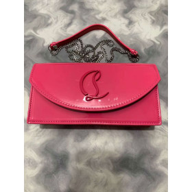 Christian Louboutin Loubi54 Clutch Patent Leather Rose Pink