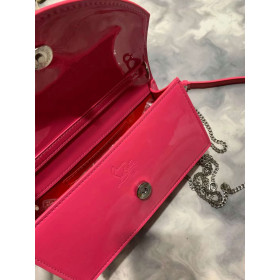 Christian Louboutin Loubi54 Clutch Patent Leather Rose Pink